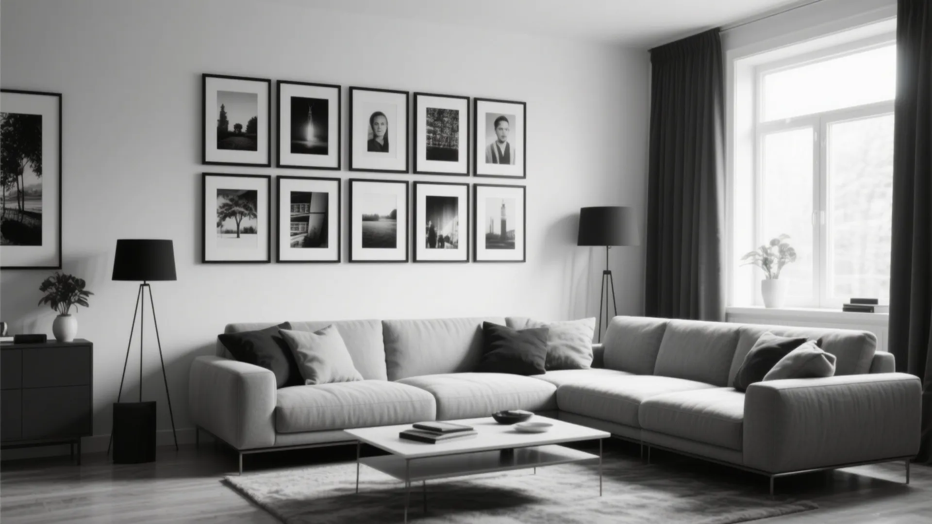 3. Monochrome Gallery Wall