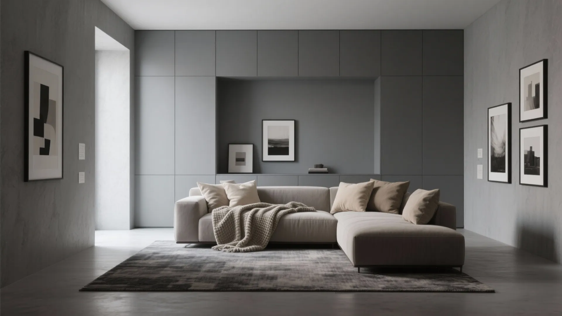 3. Monochrome Gray Palette with Beige Accents