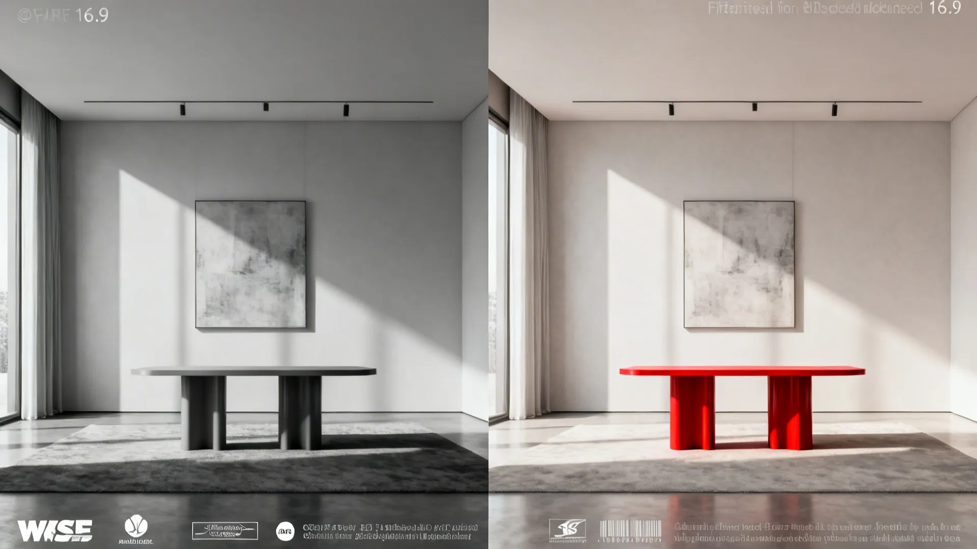 5. Monochrome Gray with a Single Red Focal Point