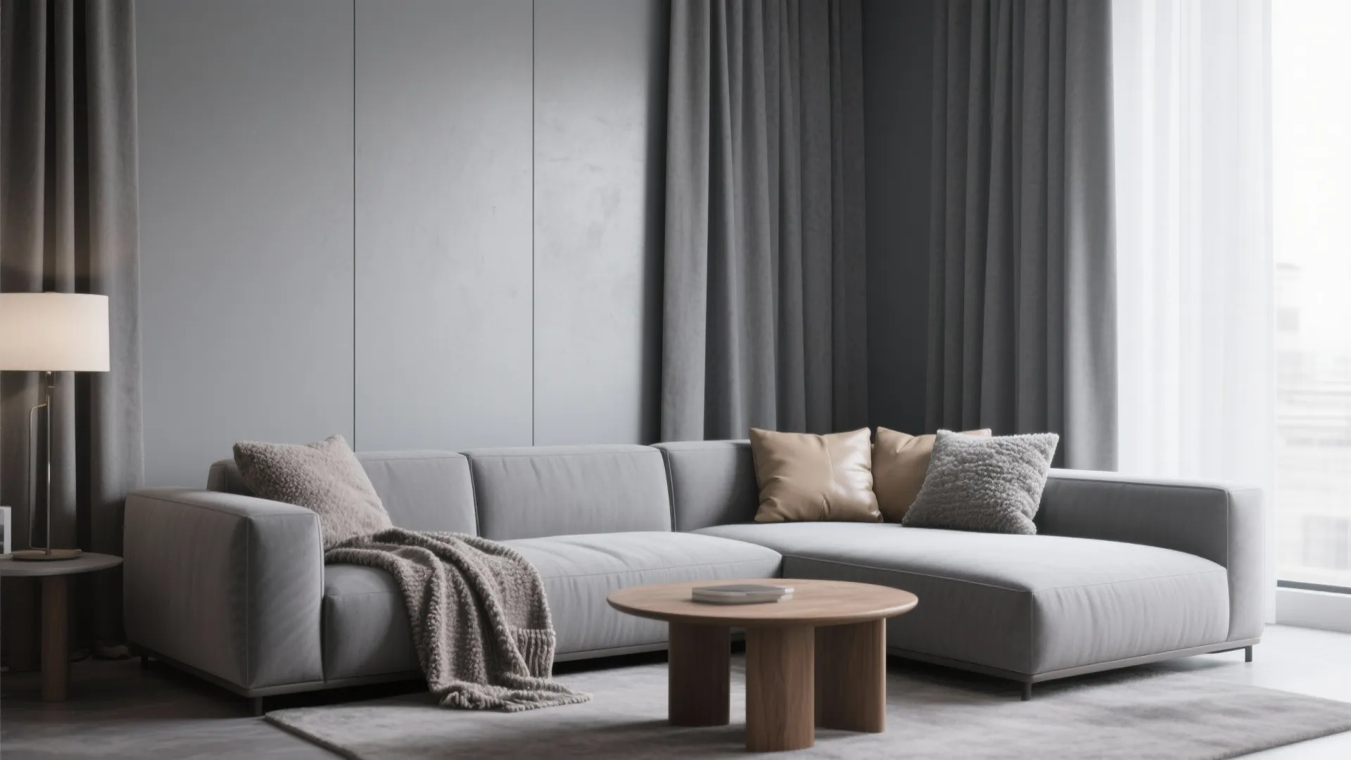 2. Monochrome Grey with Beige Highlights