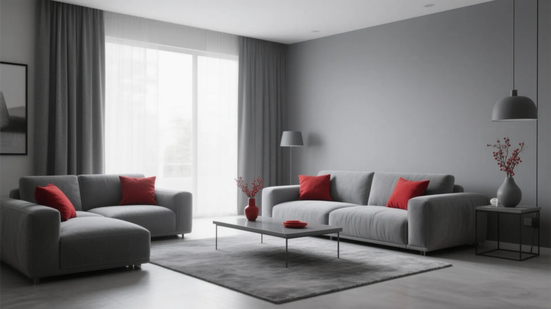 10. Monochrome Grey with Seasonal Red Layers