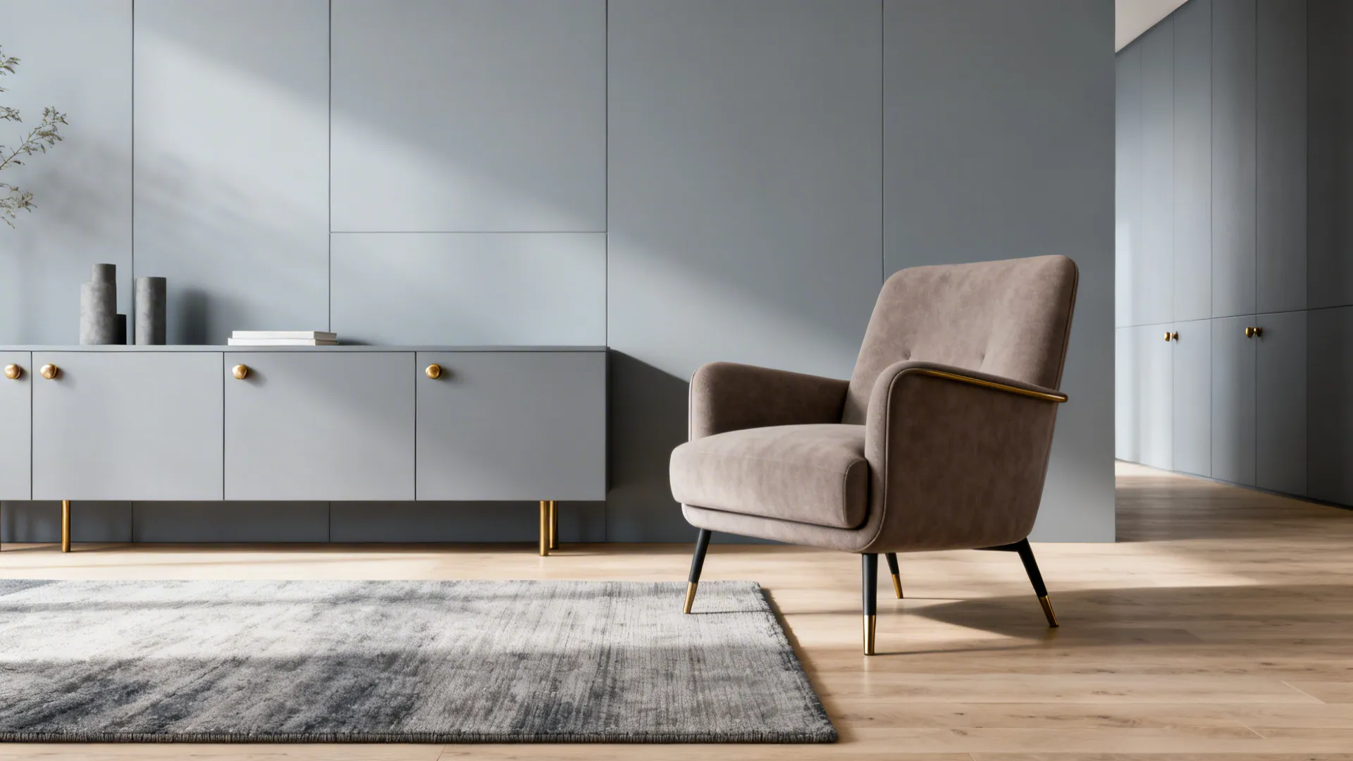 3. Monochrome grey with taupe accents