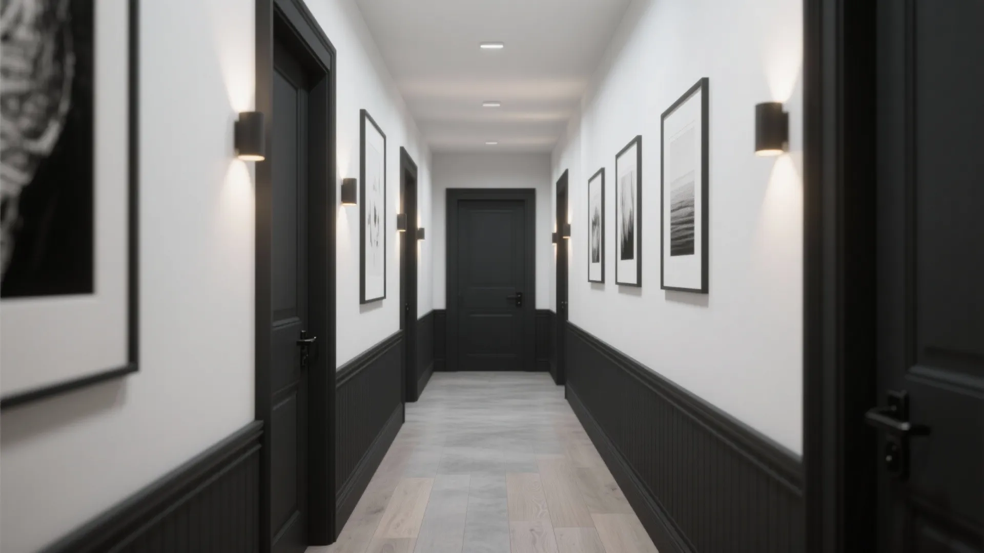 High-Contrast Monochrome (Black, White, and Charcoal)