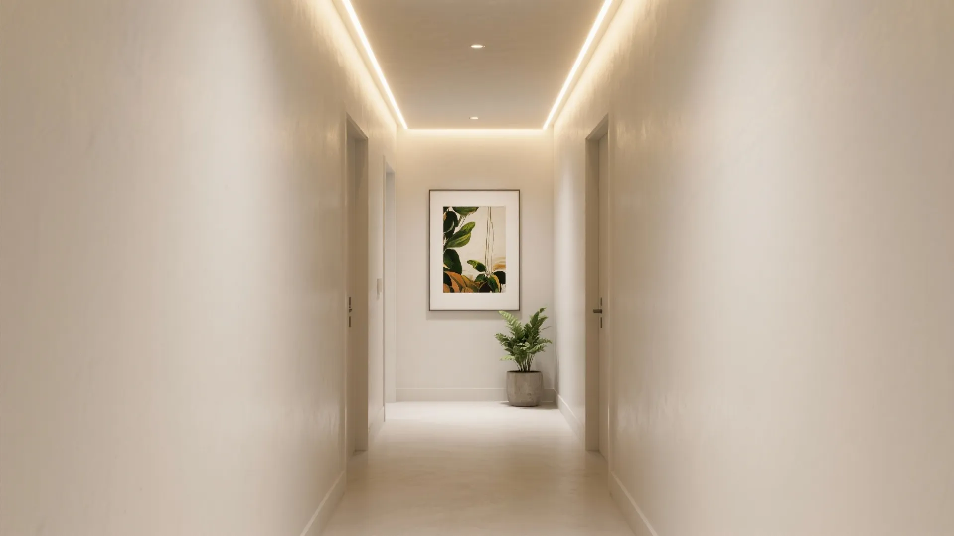 Monochrome POP Ceiling with High-CRI Lighting