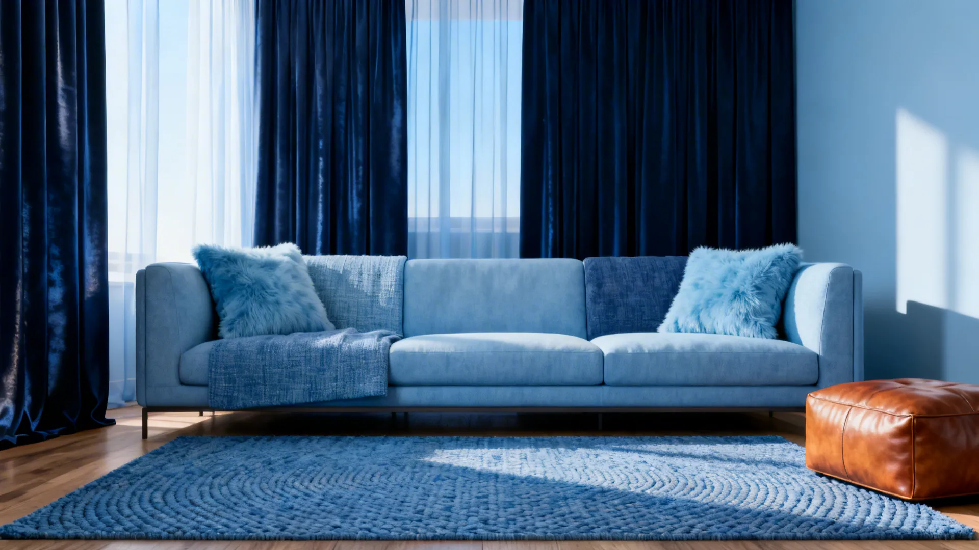 5. Monochrome Blues with Layered Textures