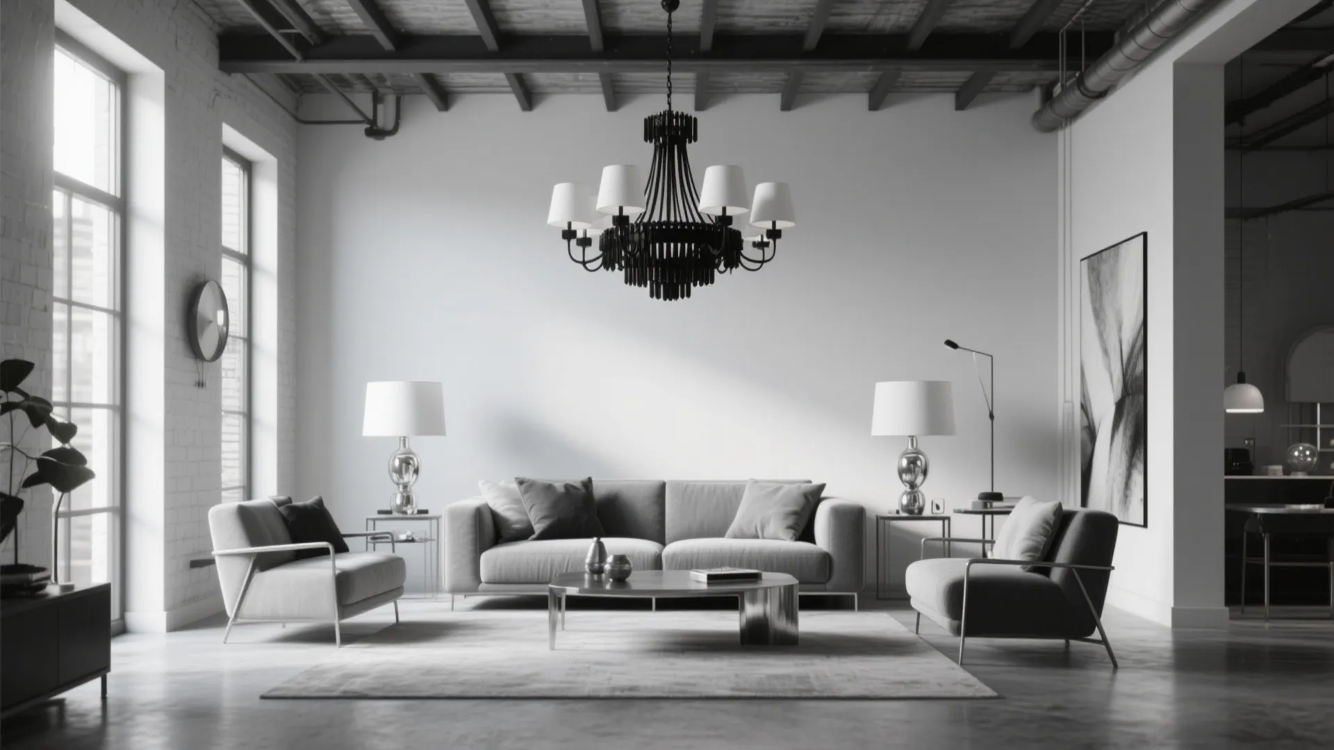 8. Monochrome Lighting Fixtures