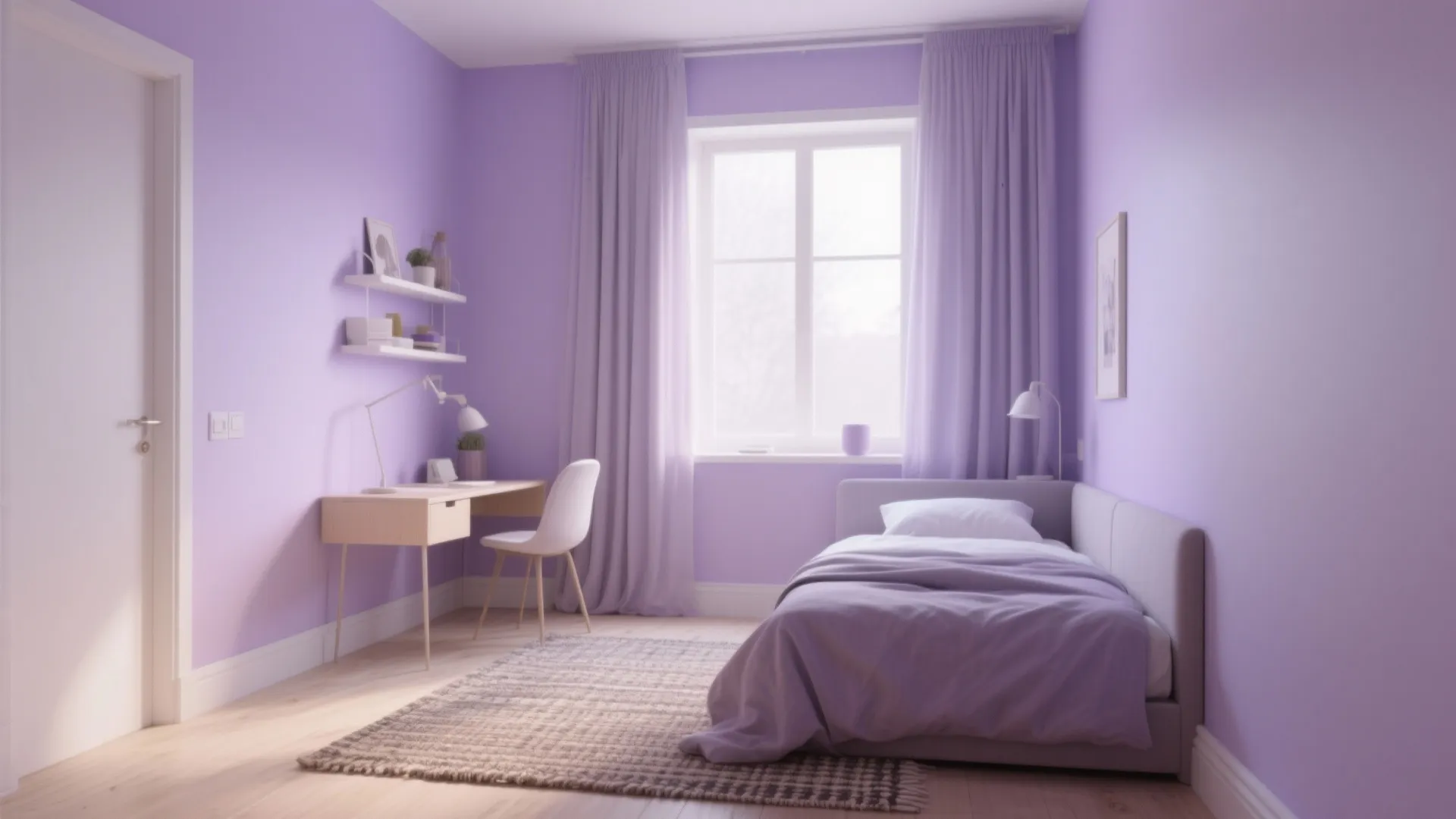 1. Monochrome Serenity: Lilac + Soft White