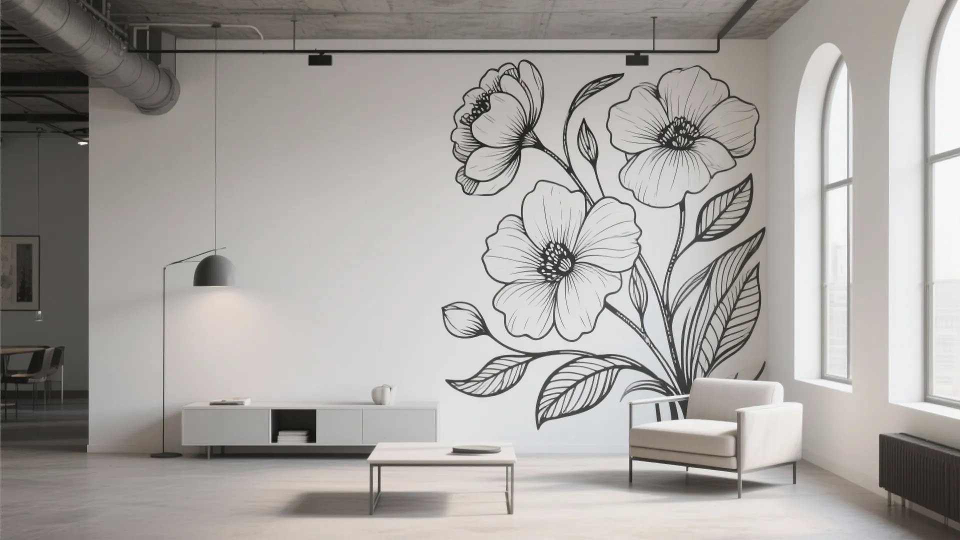 4. Monochrome Line Art for Modern Spaces