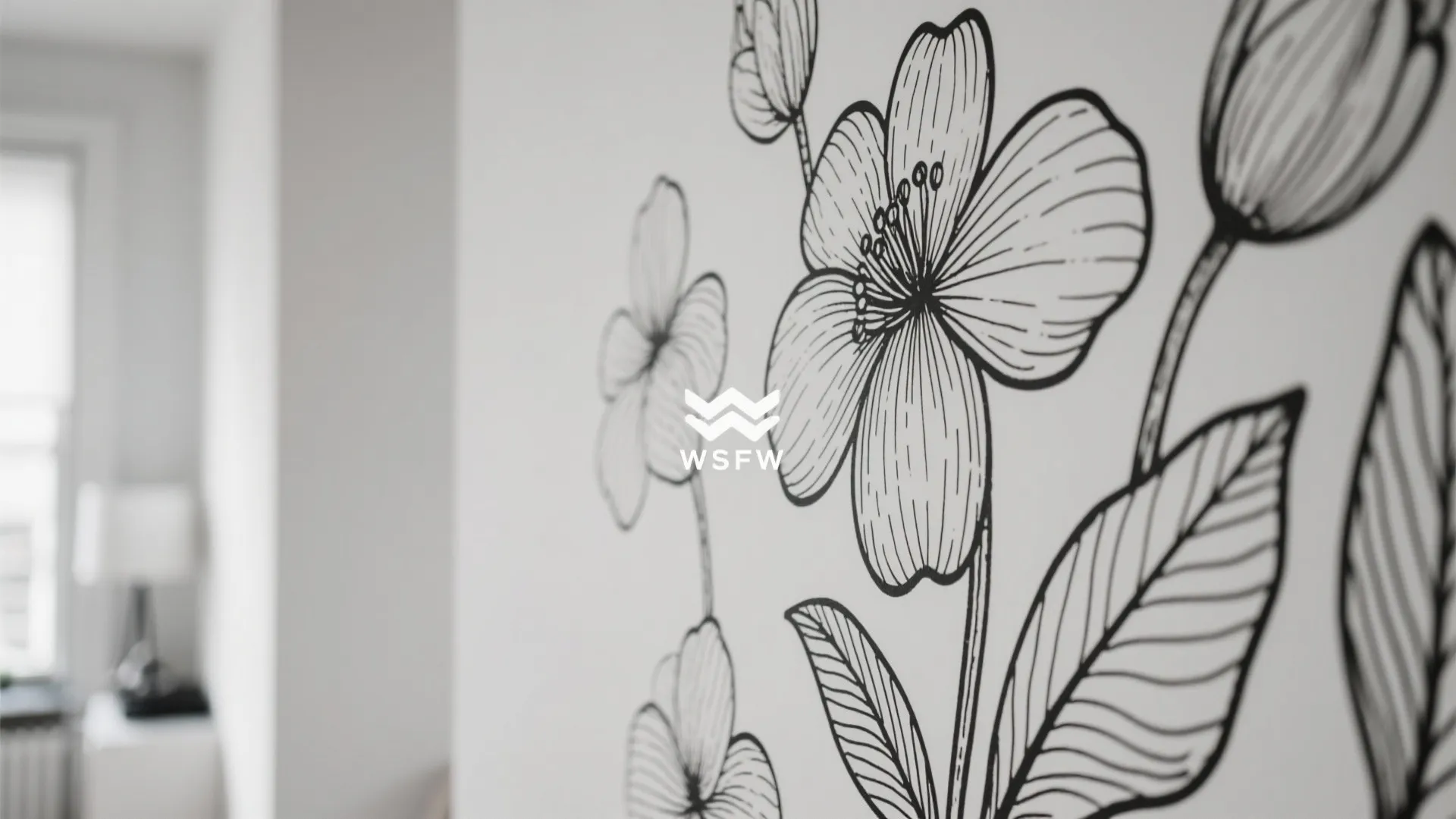Monochrome Line Floral Art