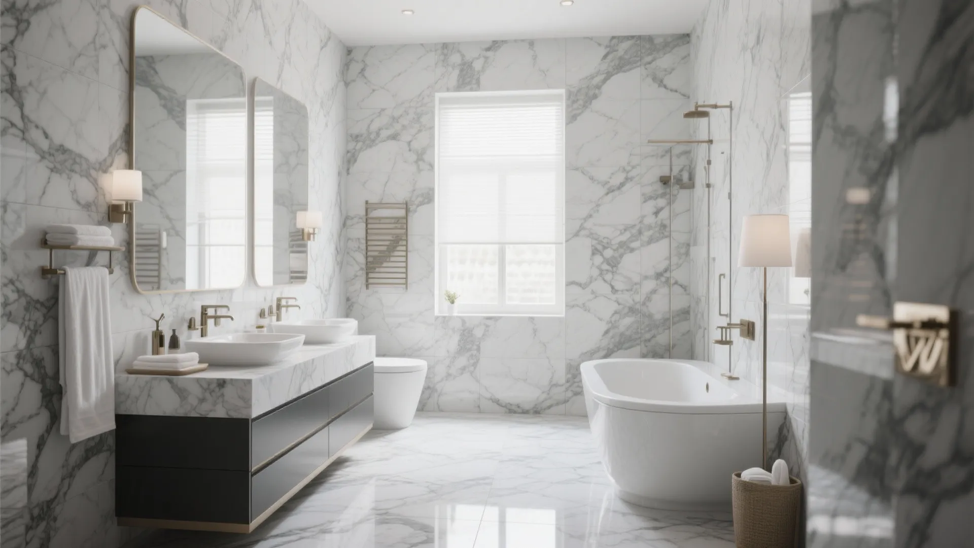 4. Monochrome Marble Look