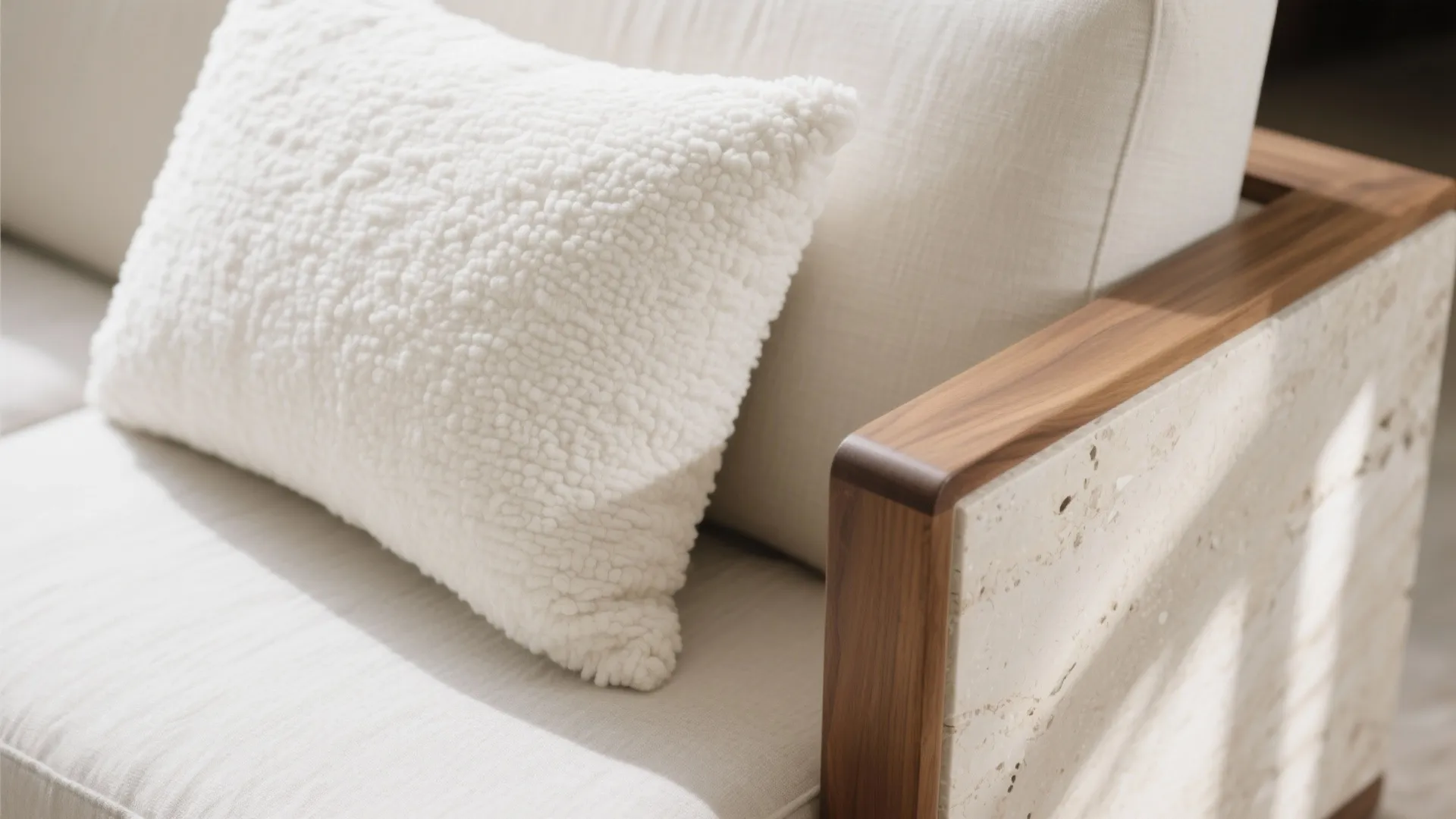 Monochrome Palette with Warm Woods and Stone