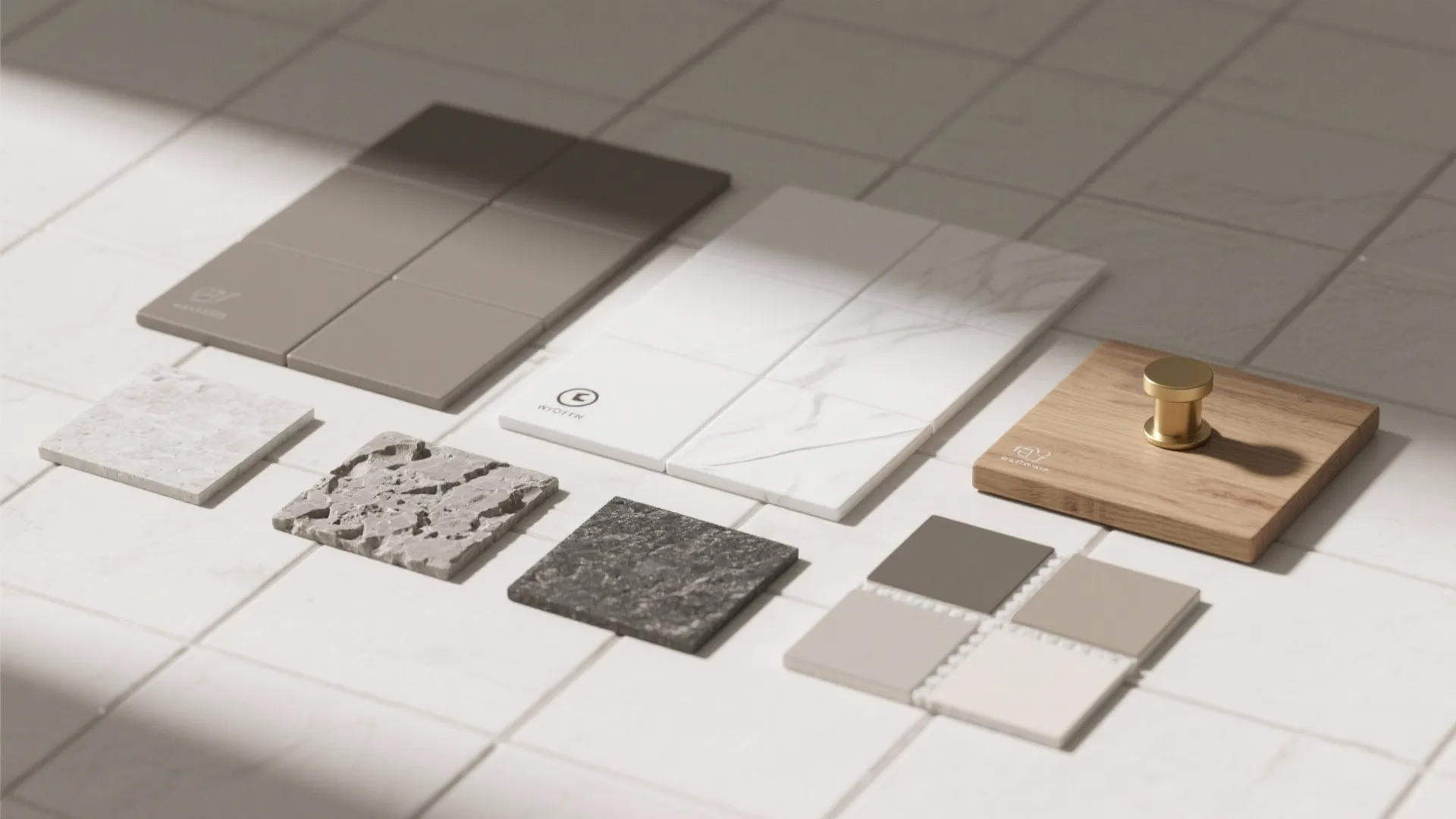 5. Monochrome palette with texture contrast