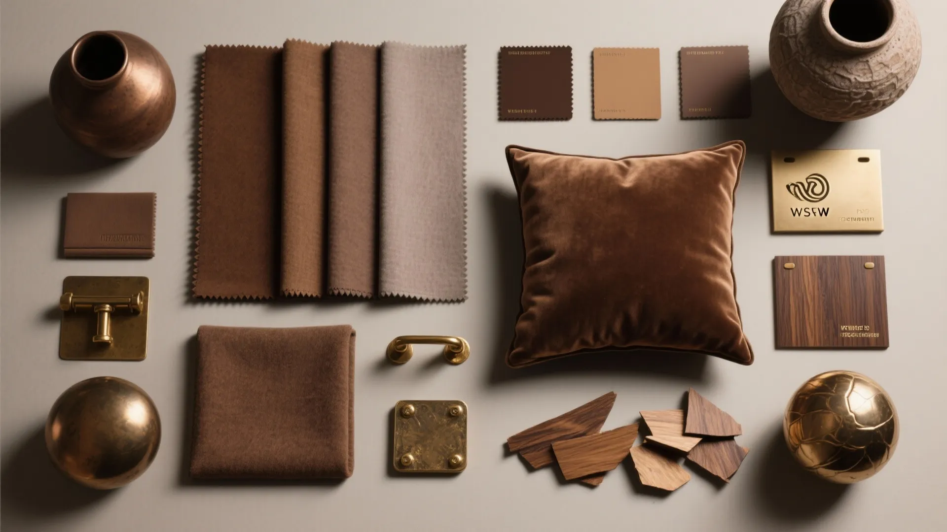 5. Monochrome Brown with Metallic Highlights