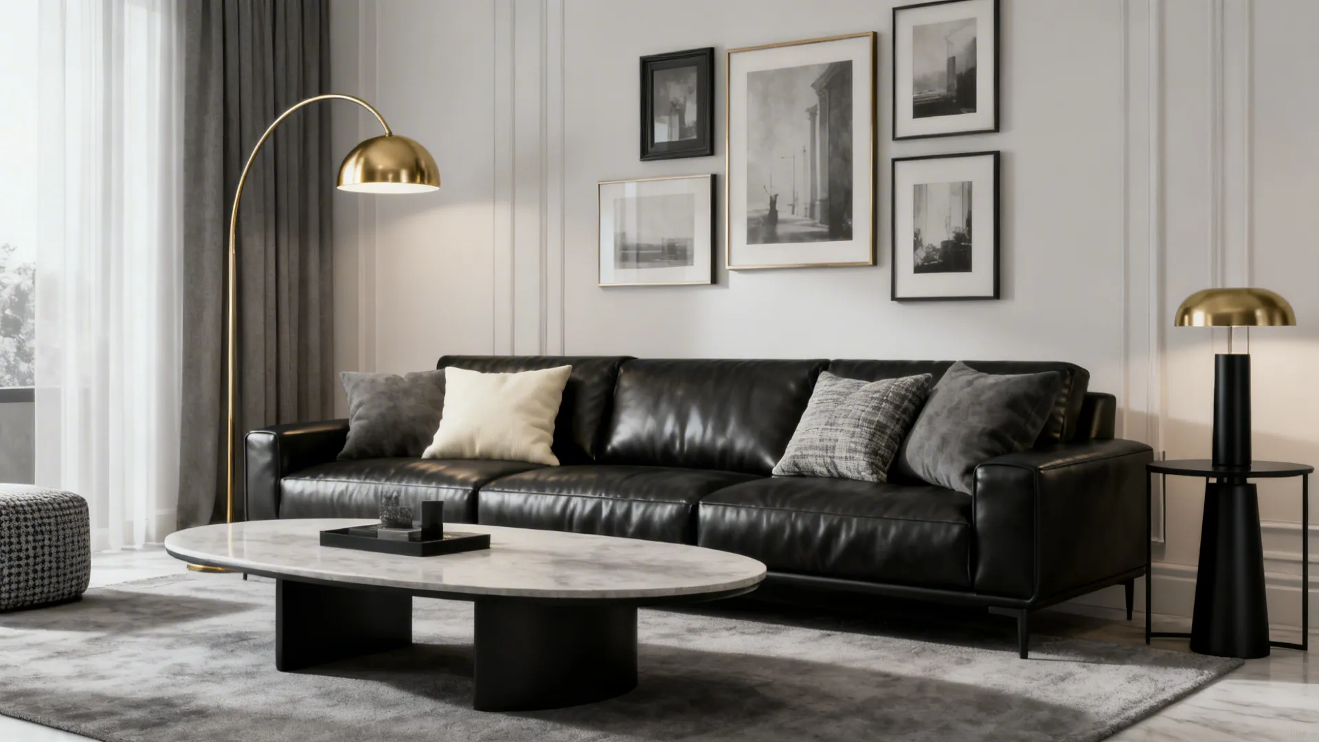 2. Monochrome with metallic accents