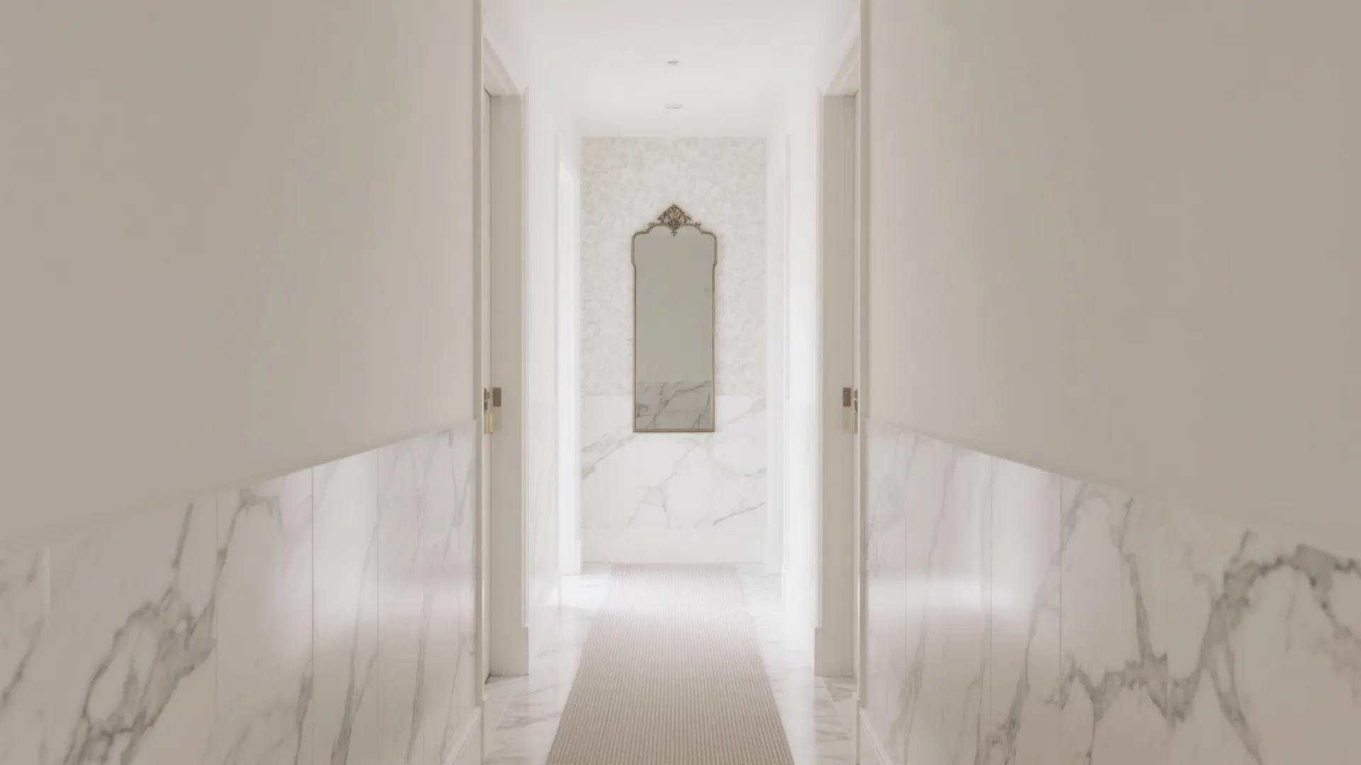 Monochrome Marble and Mirrored Depth