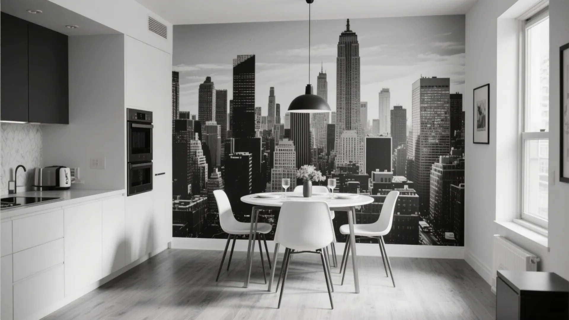 4. Dramatic Monochrome Mural