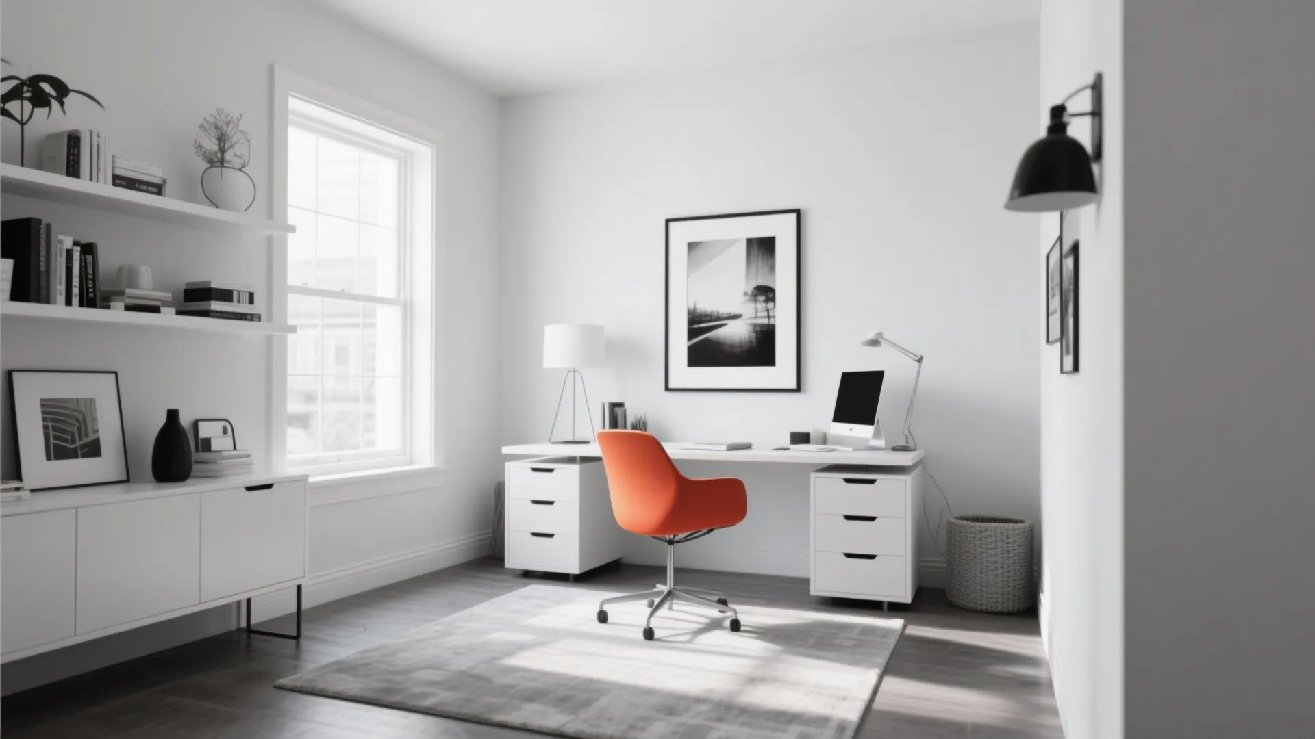 2. Monochrome Palette with a Pop