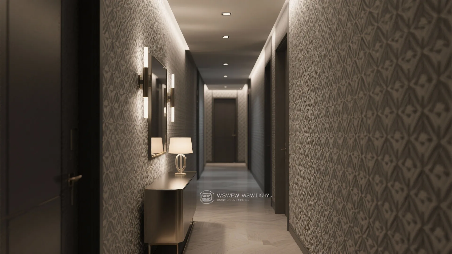 Monochrome Pattern with Accent Lighting