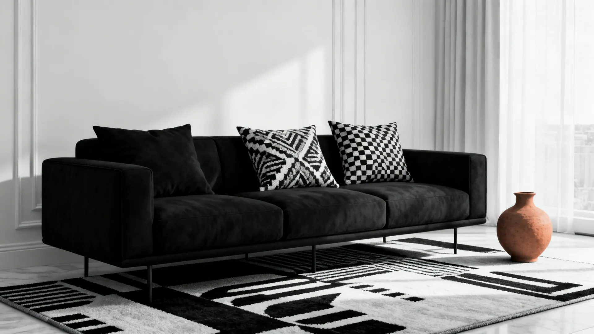 5. Monochrome with Patterned Accents