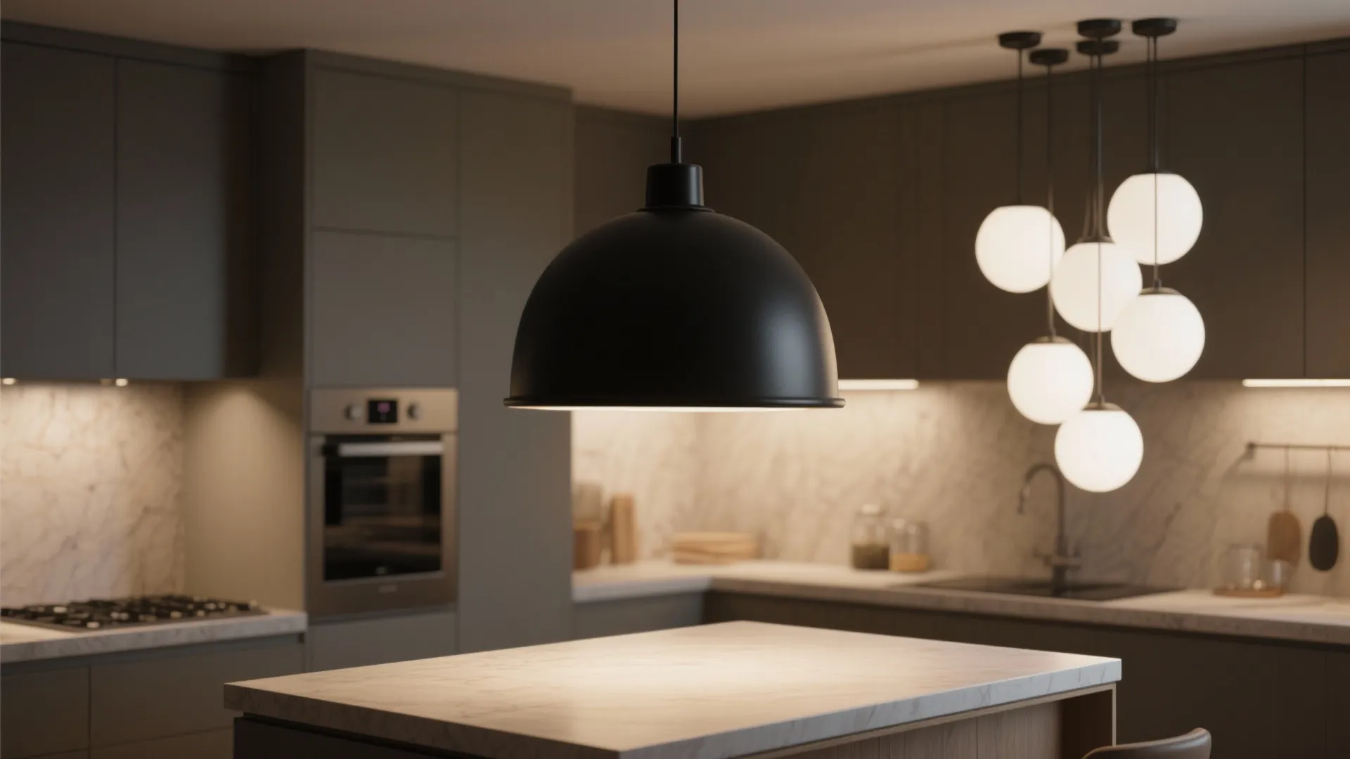 2. Statement monochrome pendant(s)