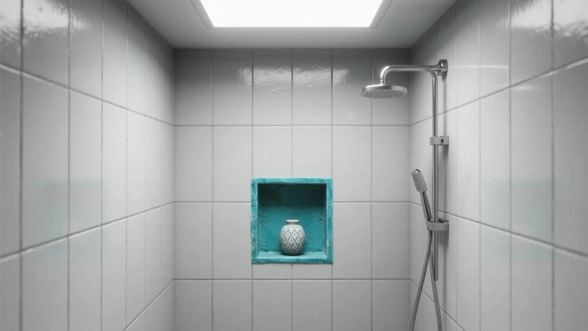 1. Monochrome with a Pop: Neutral Field Tiles and a Colored Accent