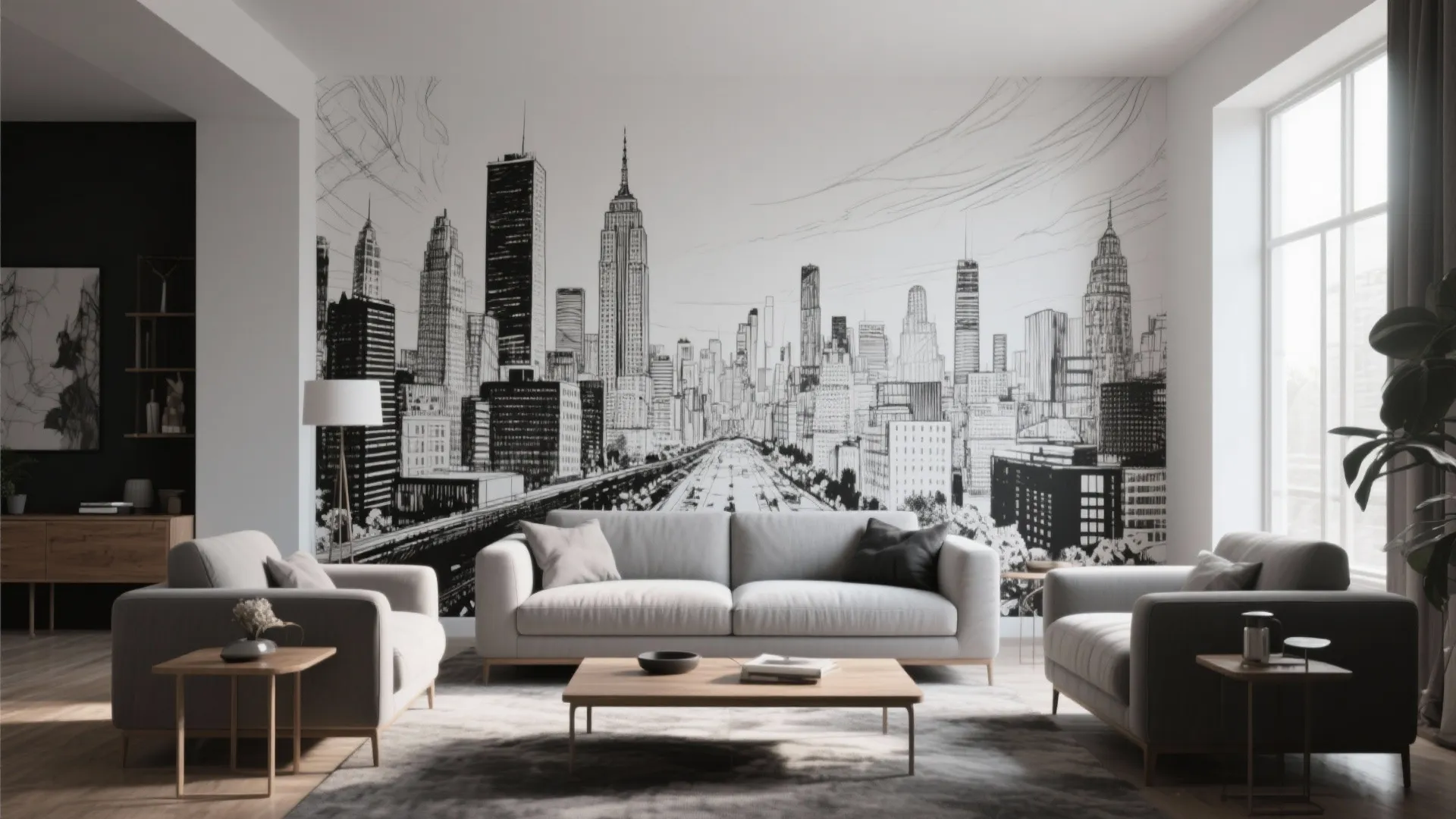 5. Monochrome Sketched Art