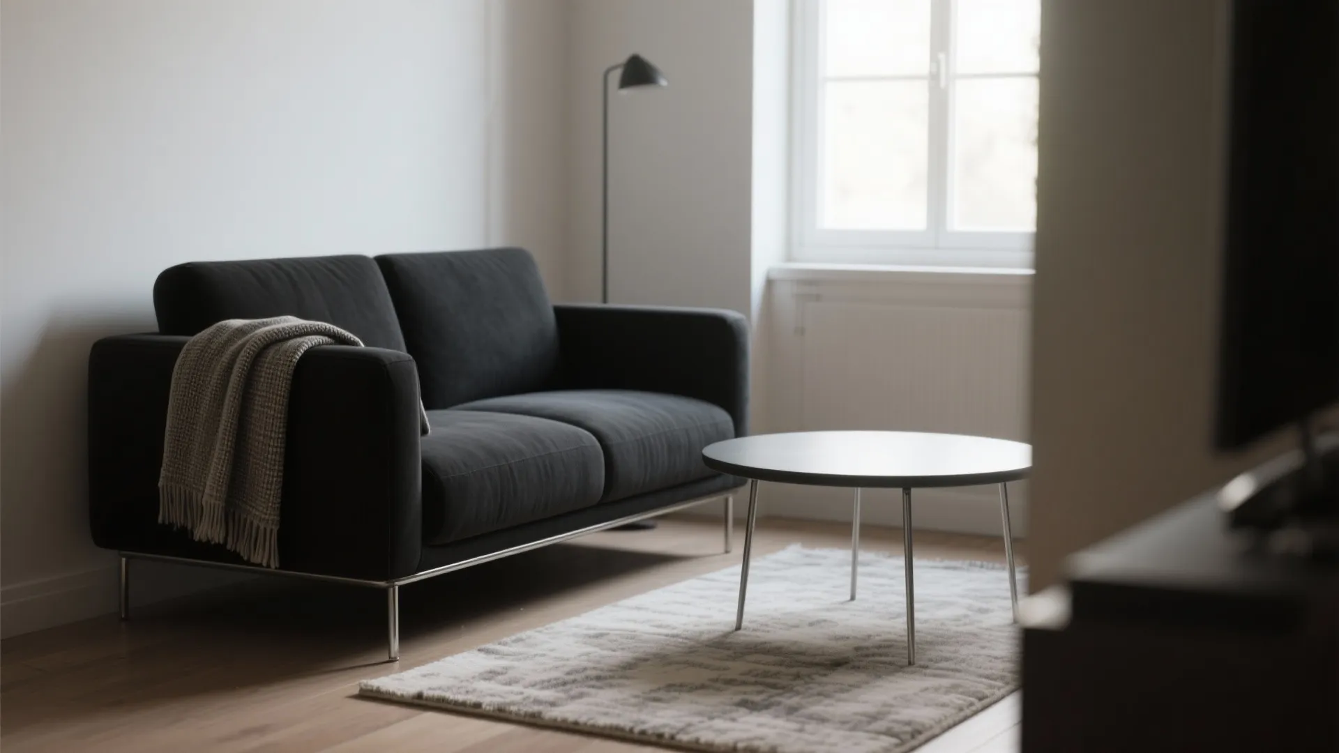 1. Monochrome Minimalist Sofa Set