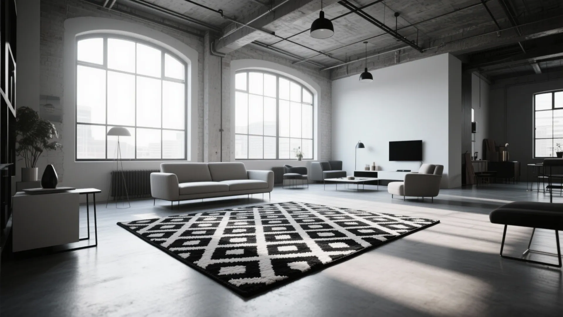 9. Monochrome Statement Rugs
