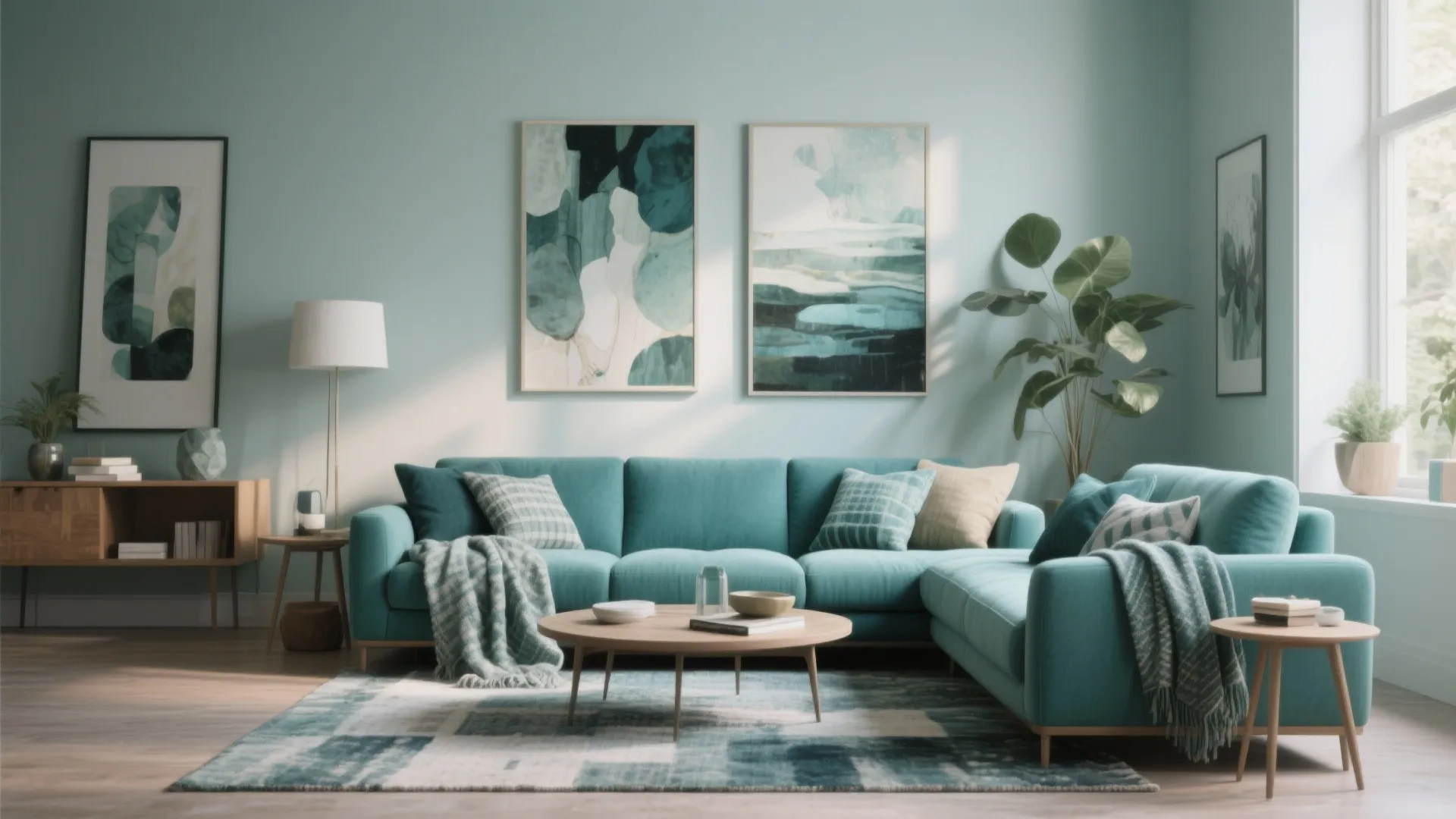 9. Teal in a Monochromatic Palette