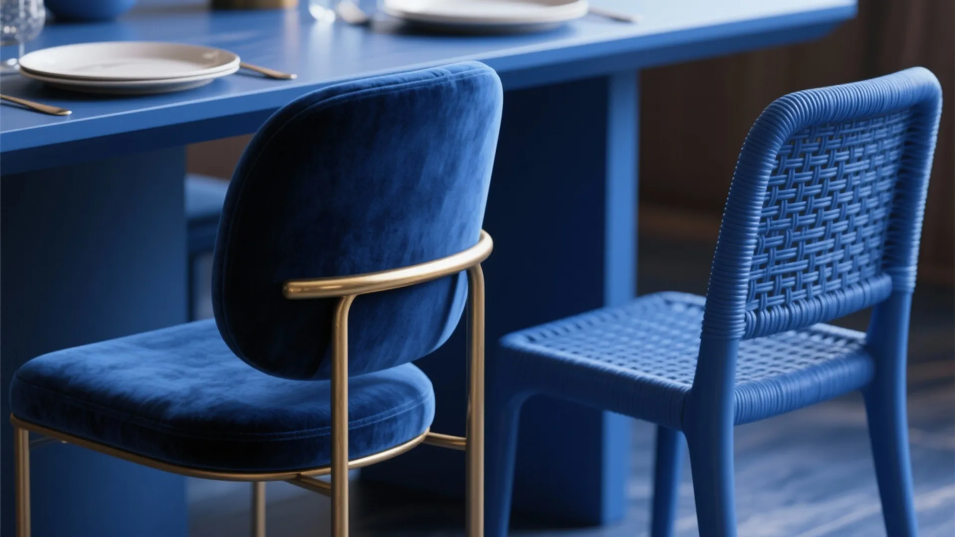 1. Monochrome Mood with Textured Blues