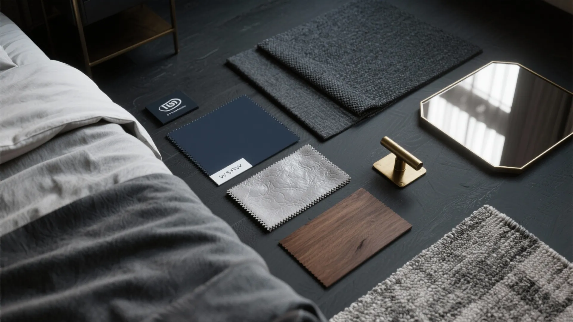 3. Monochrome base with accent textures