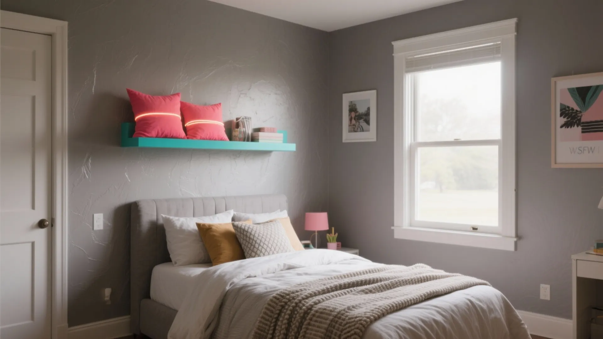 5. Monochrome Textures with Color Pops