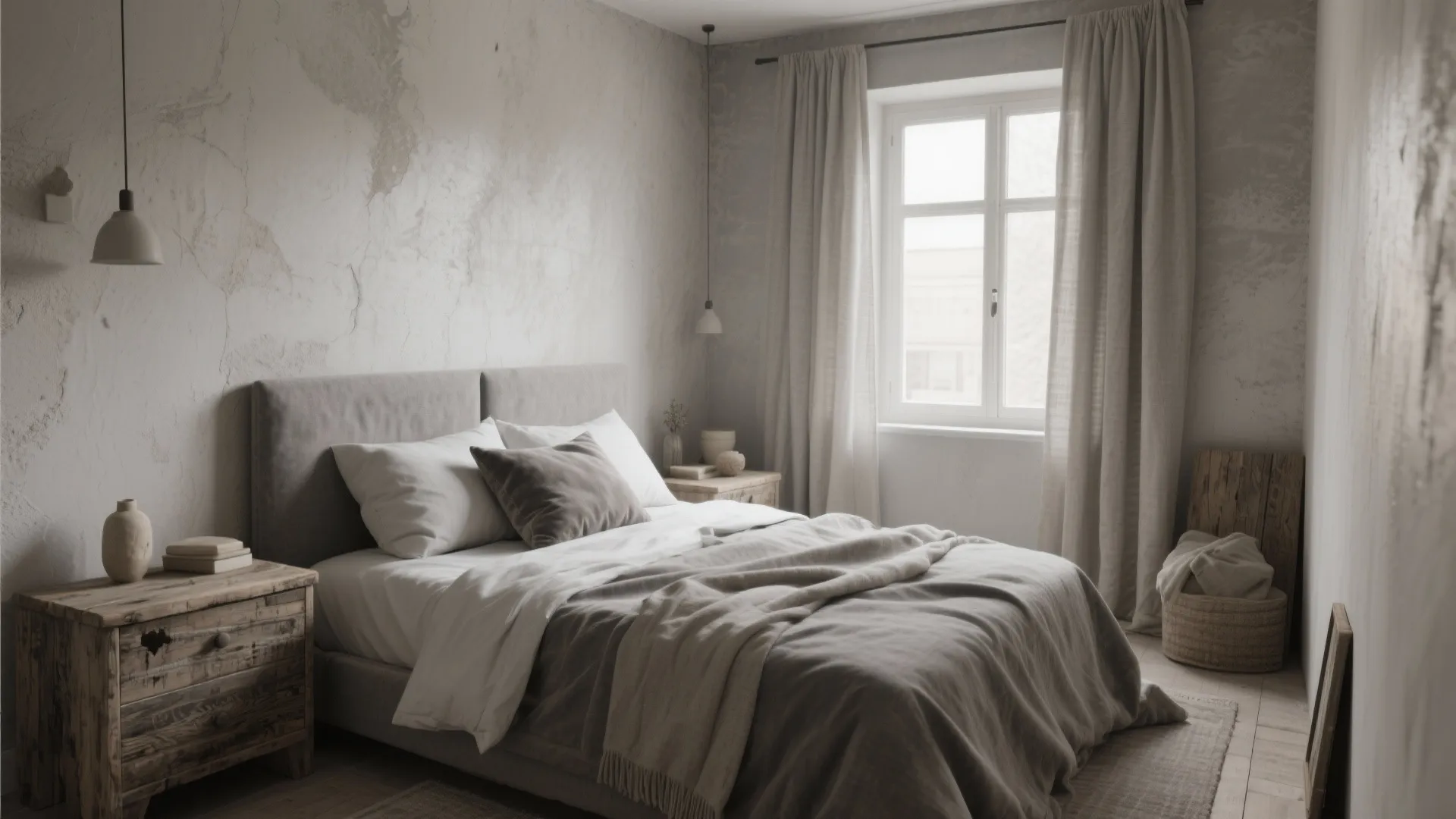 2. Monochrome with Mixed Textures