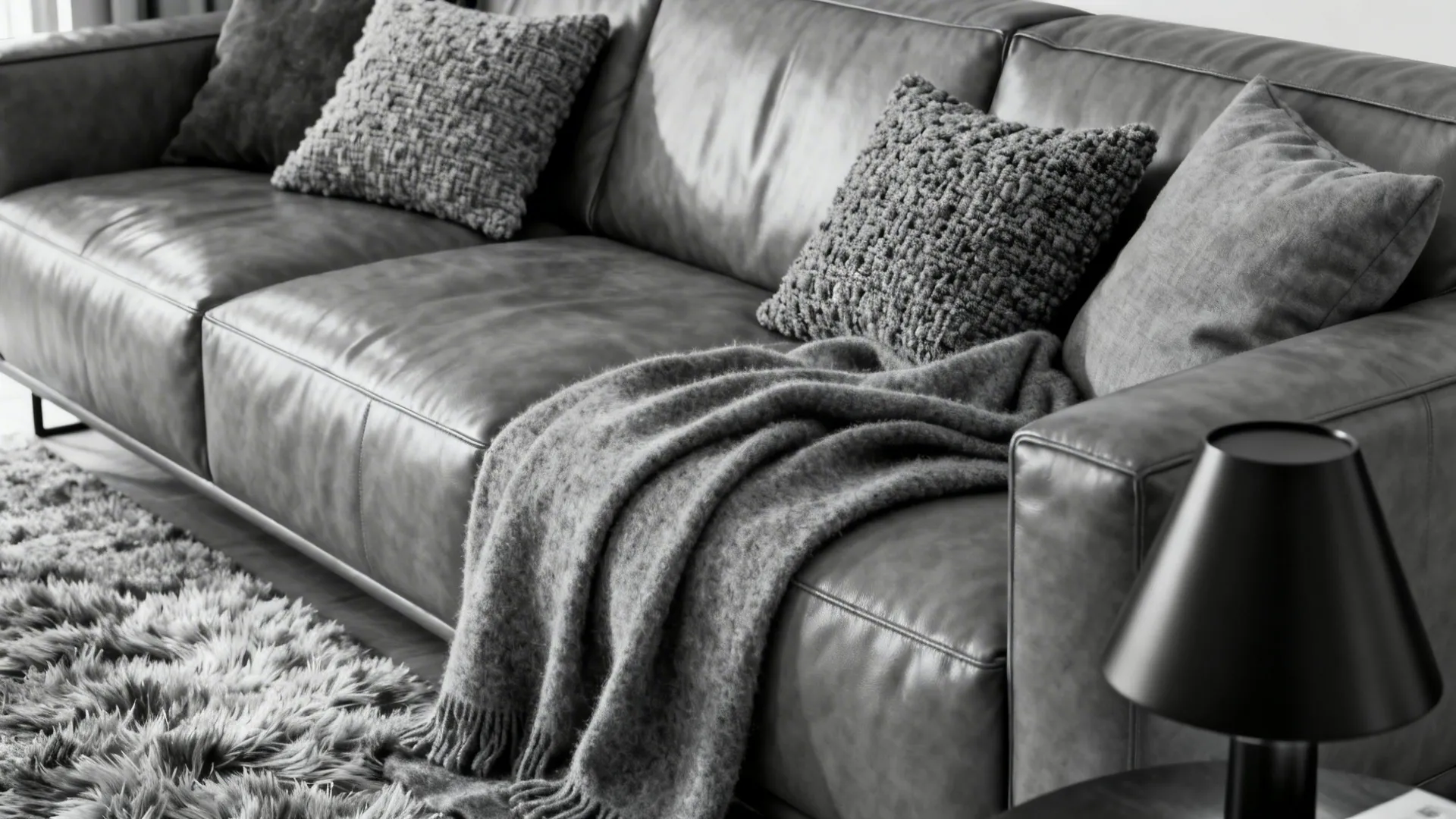 2. Monochrome modern with layered textures