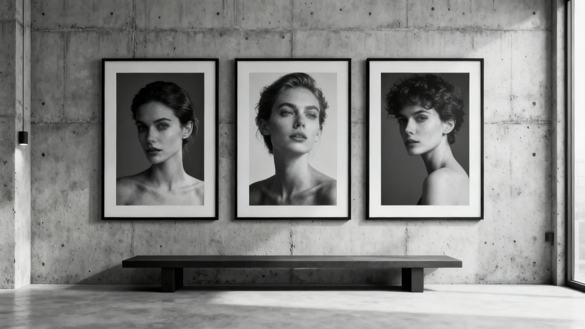 2. Monochrome Photography Triptych