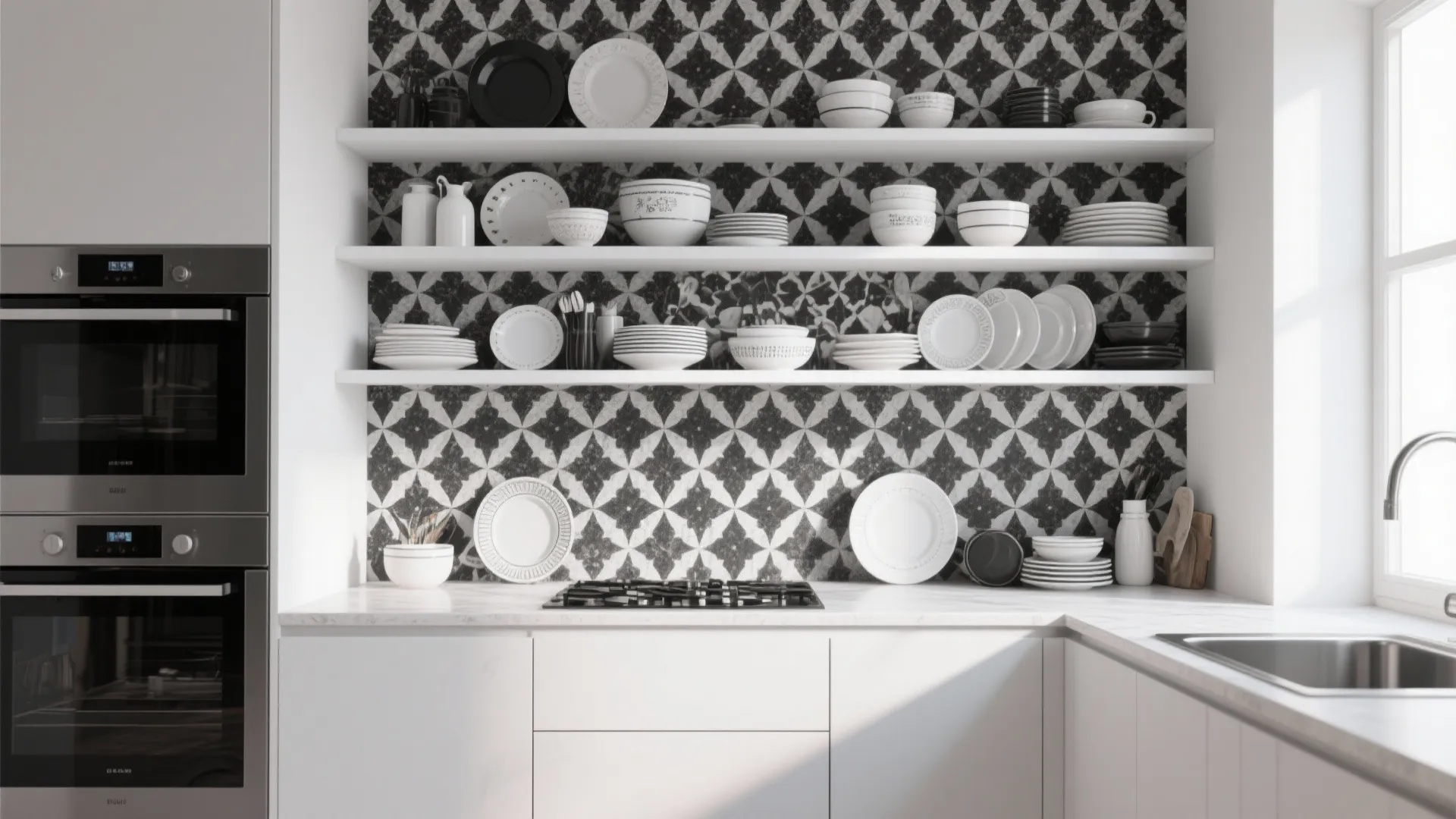 4. Monochrome Statement Walls