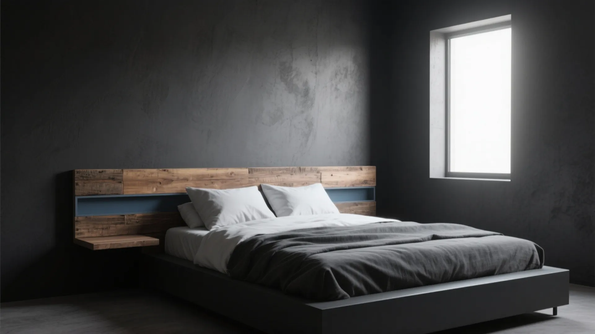 1. Monochrome Minimalism with Warm Wood