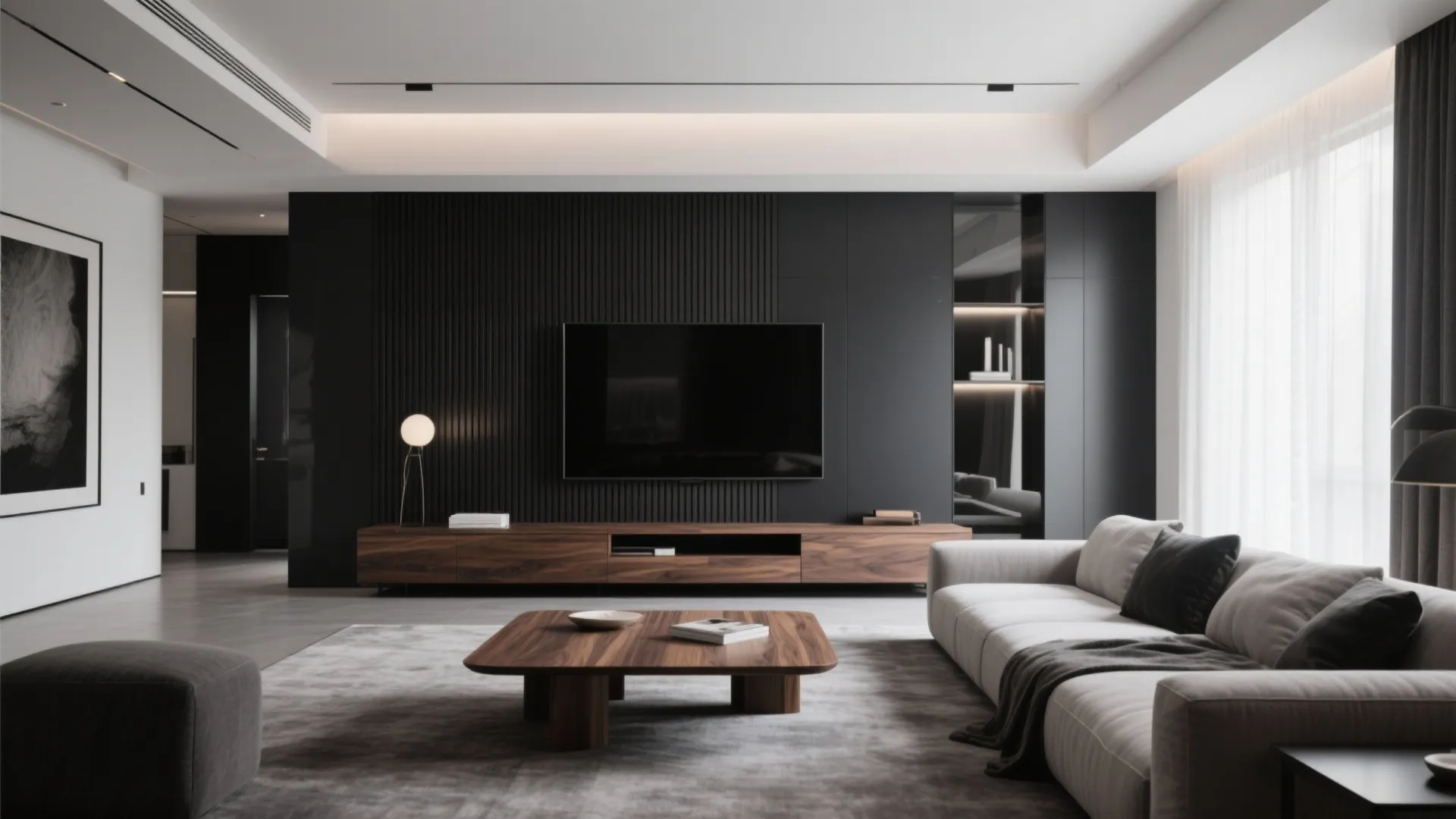 Balanced Monochrome With Wood Accents