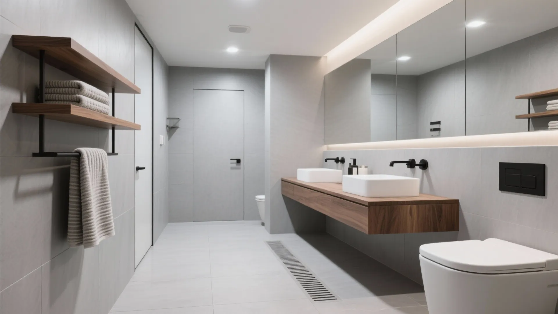 Monochrome Floor-to-Wall Wrap for a Bigger Feel