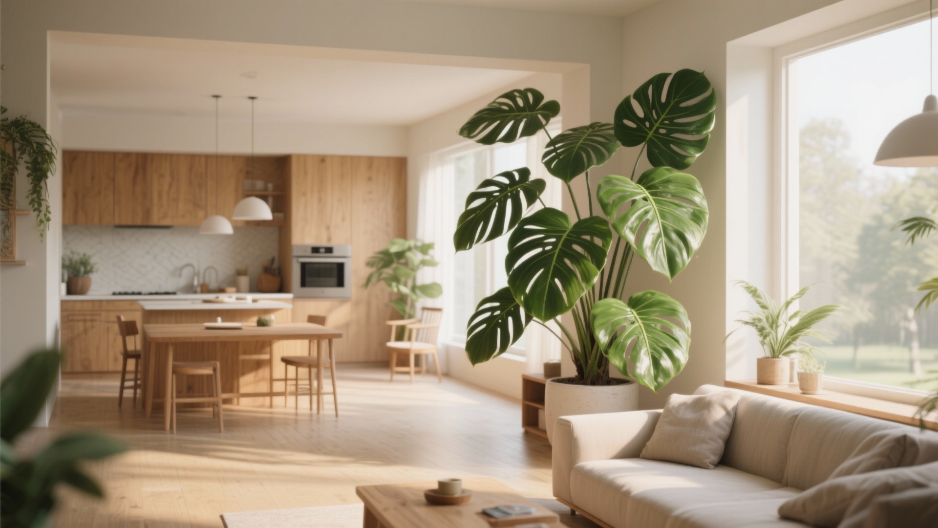 View of 10 Living Room Plants Ideas for a Stylish Home