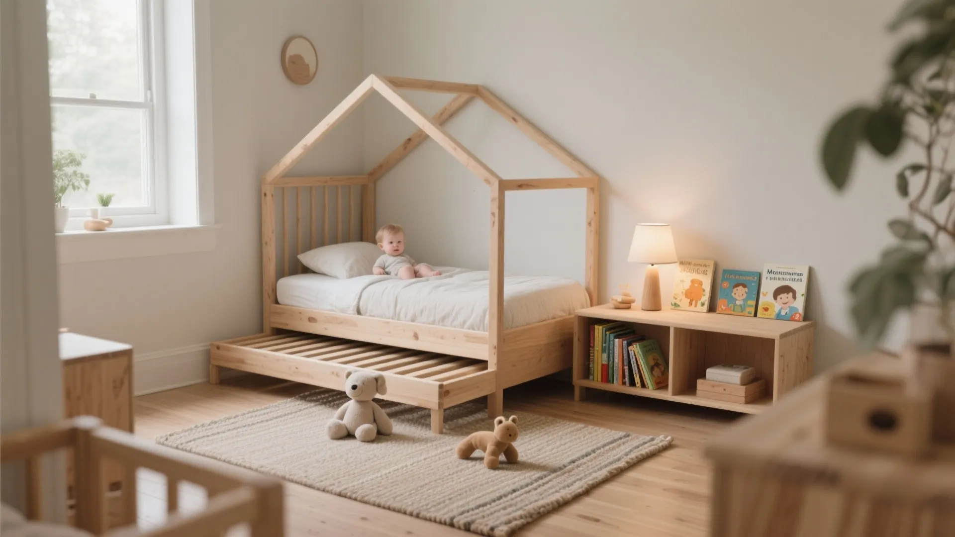Montessori Floor Bed with House Frame