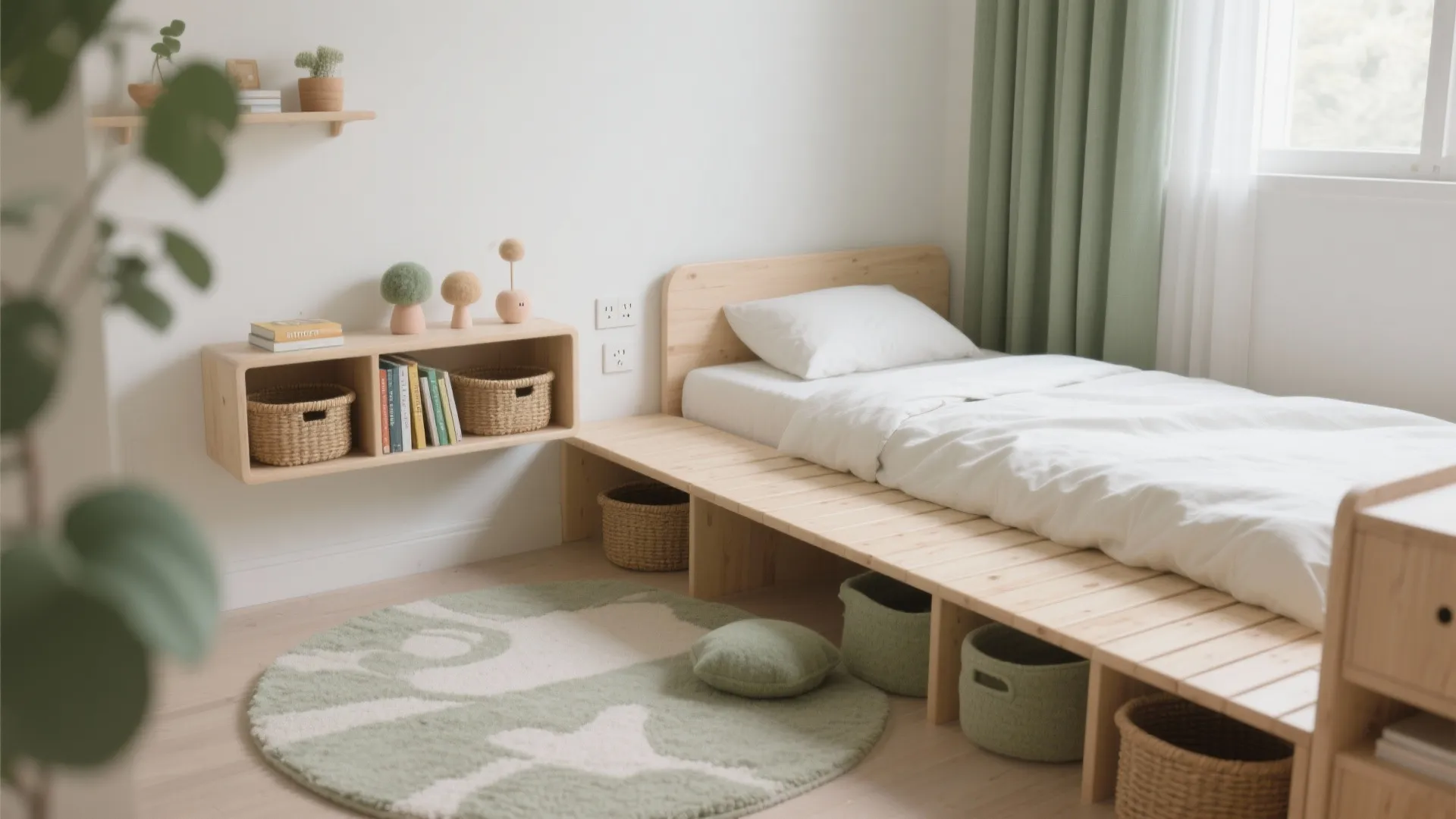 Montessori-inspired low platform beds
