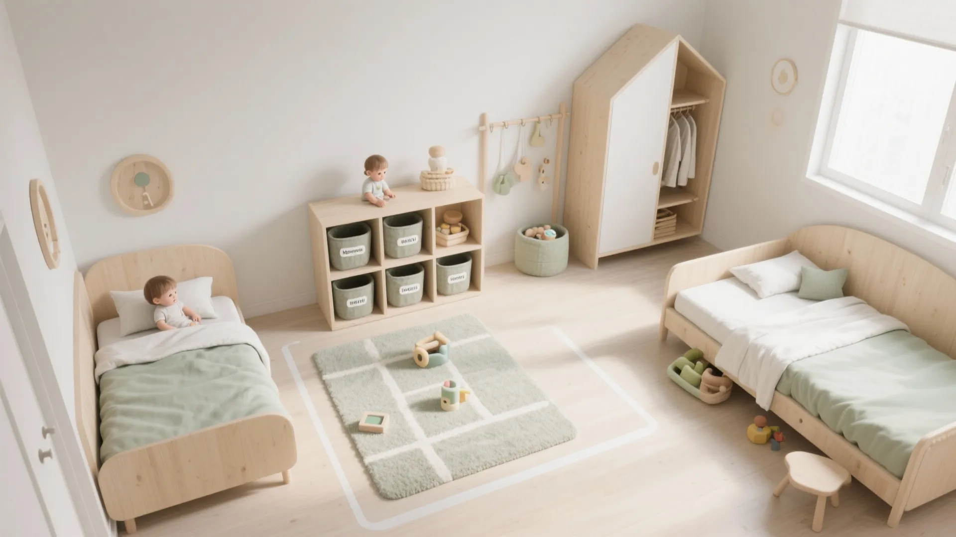 Montessori-Inspired Minimalist Play–Sleep Zone