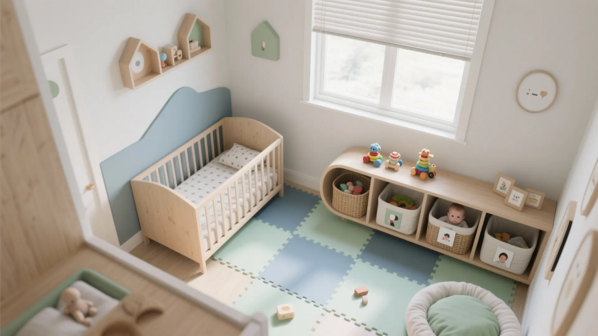 Montessori-Inspired Layout: Low Storage and Floor Play
