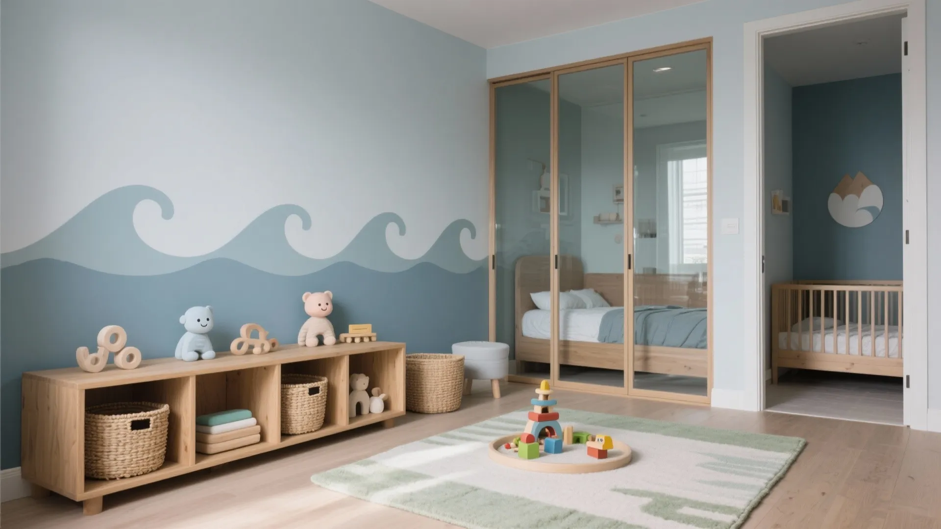 Montessori Play Zones with Removable Wall Art