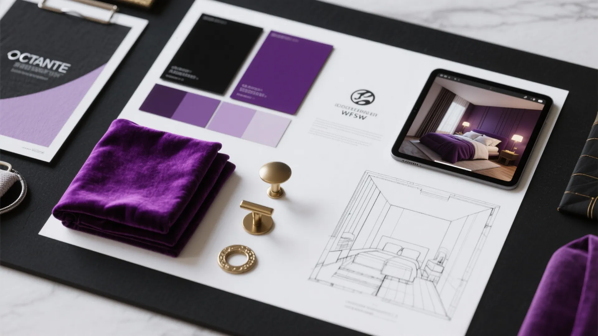 Inspiration 1: Matte Black Base with Jewel Purple Accent