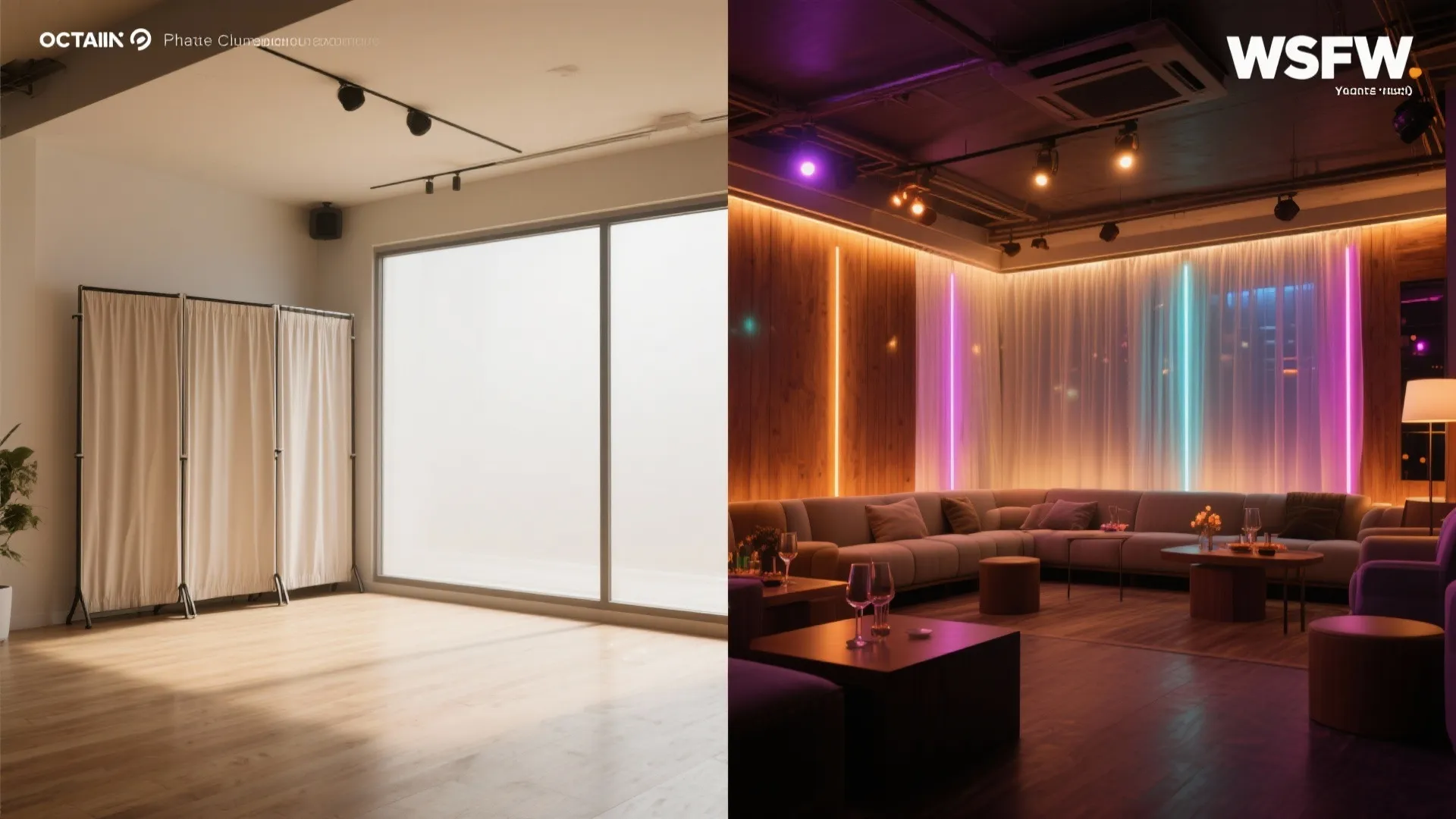 4. Use flexible partitions and lighting to change moods