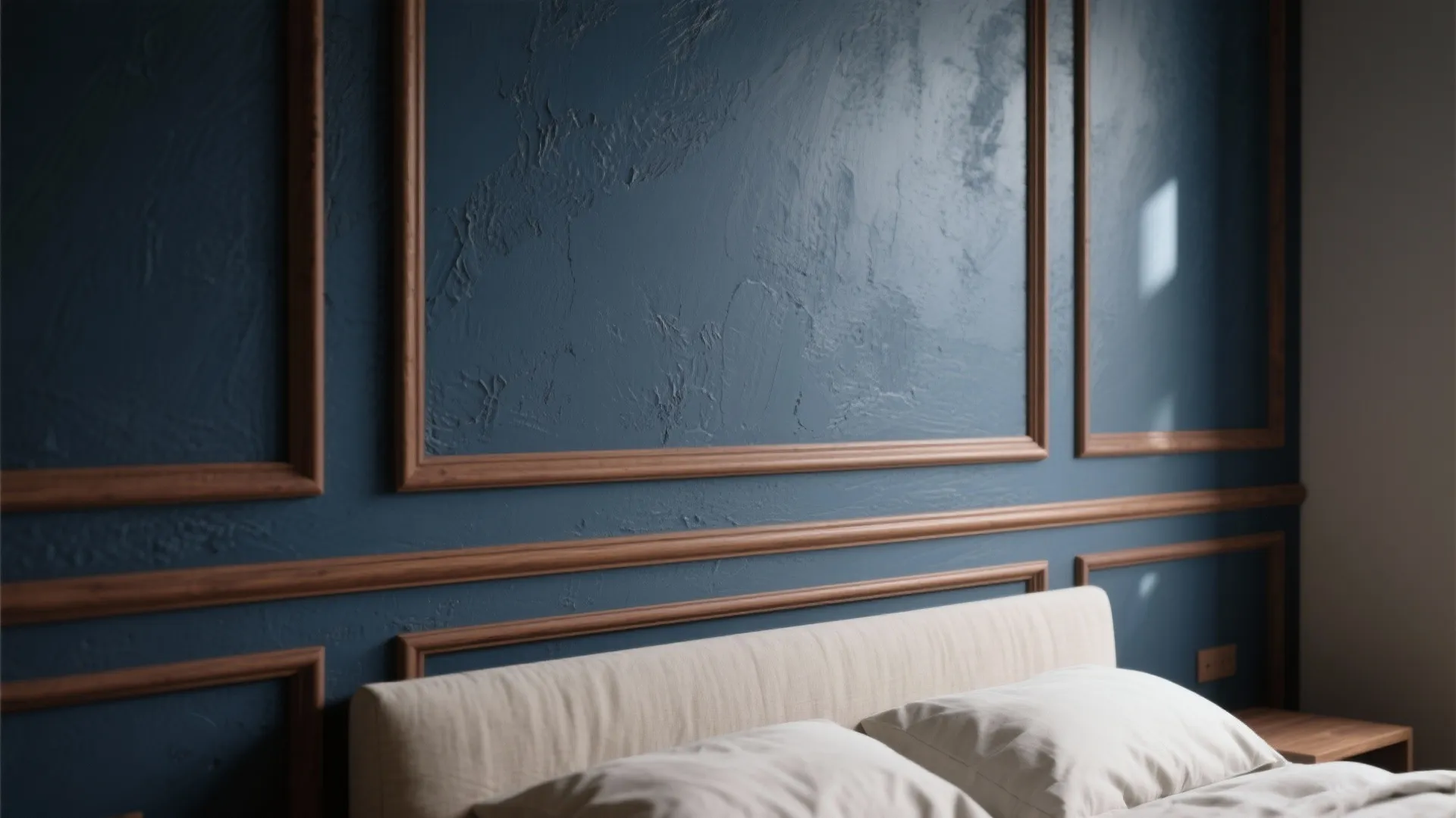 1. Moody painted accent wall with trim