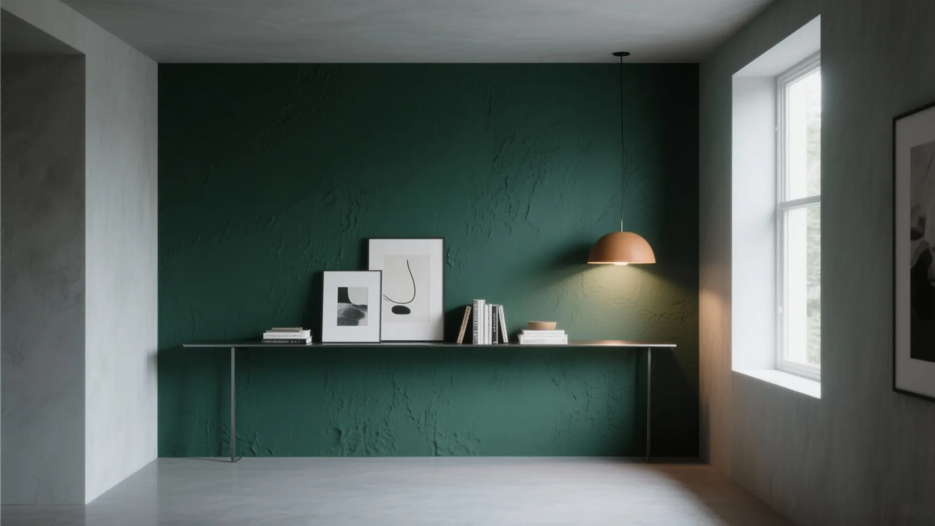 1. Moody Accent Wall with Light Grey Surround