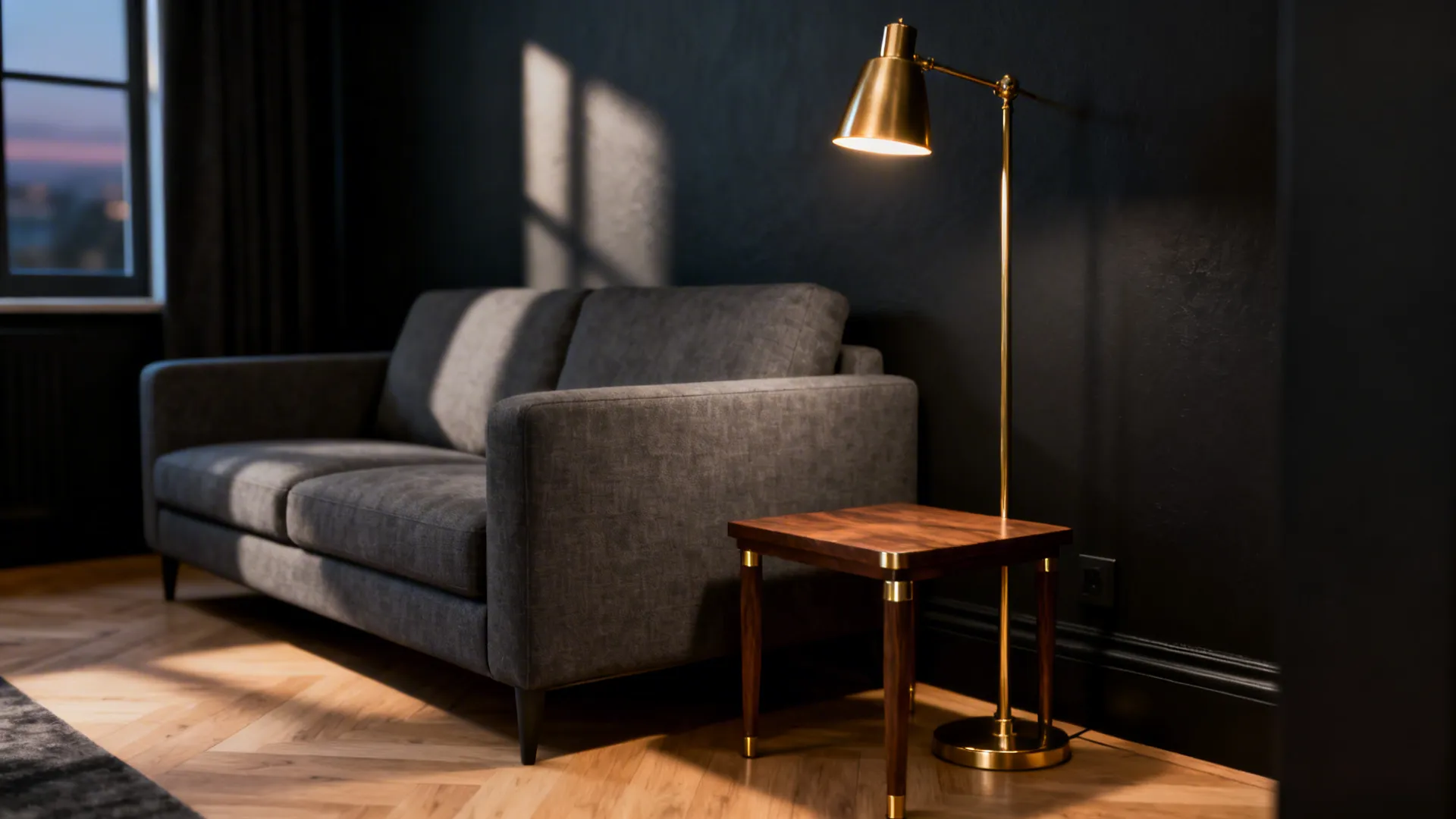 2. Moody Contrast with Dark Walls